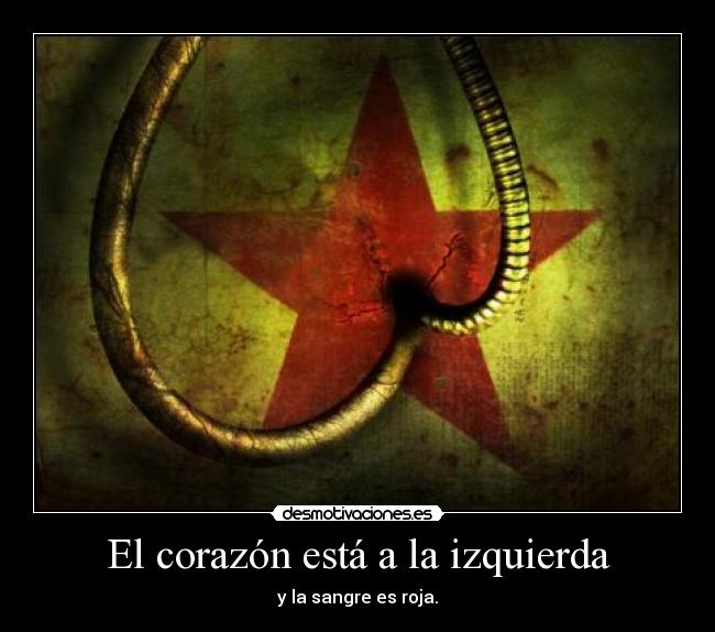 El corazón está a la izquierda - y la sangre es roja.