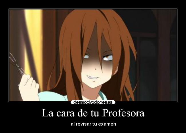 carteles kon sawako yamanaka echos reales profesoras examenes escuela miedo desmotivaciones