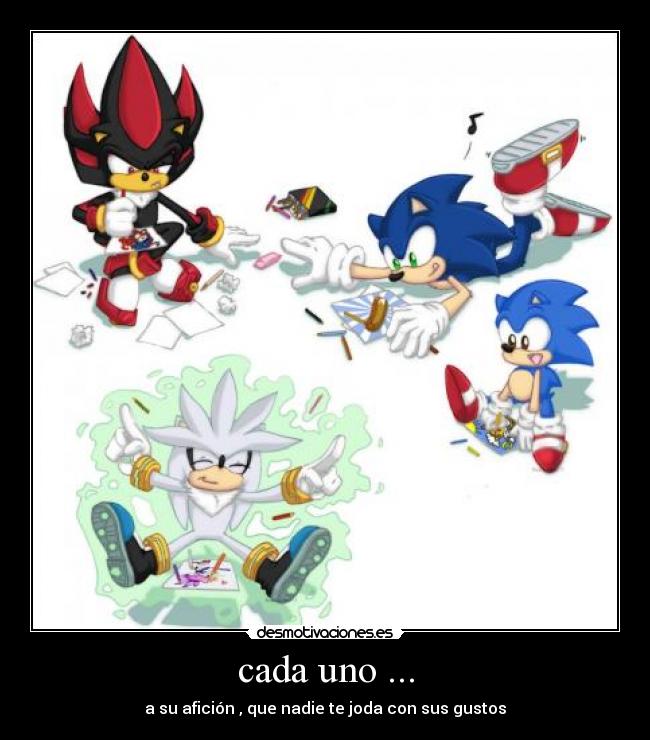 carteles sonic moderno sonic clasico shadow silver gustos desmotivaciones
