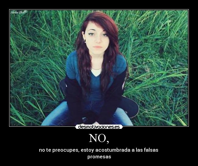NO, - no te preocupes, estoy acostumbrada a las falsas
promesas