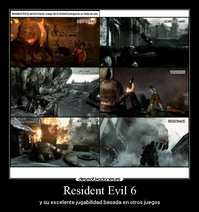 carteles albano98 resident evil excelente jugabilidad leon jake chris left dead gears war etc desmotivaciones