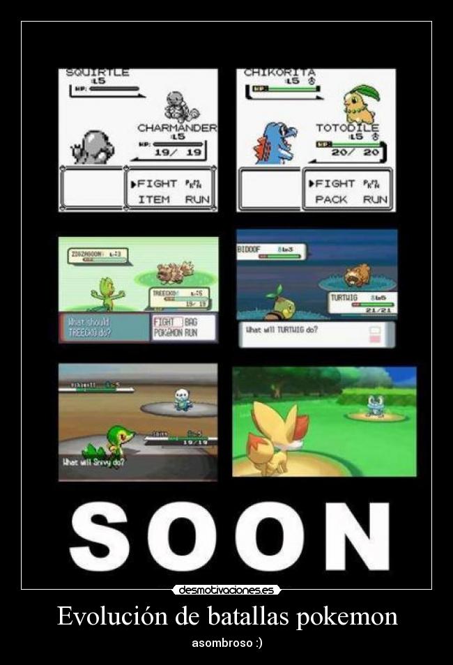Evolución de batallas pokemon - asombroso :)