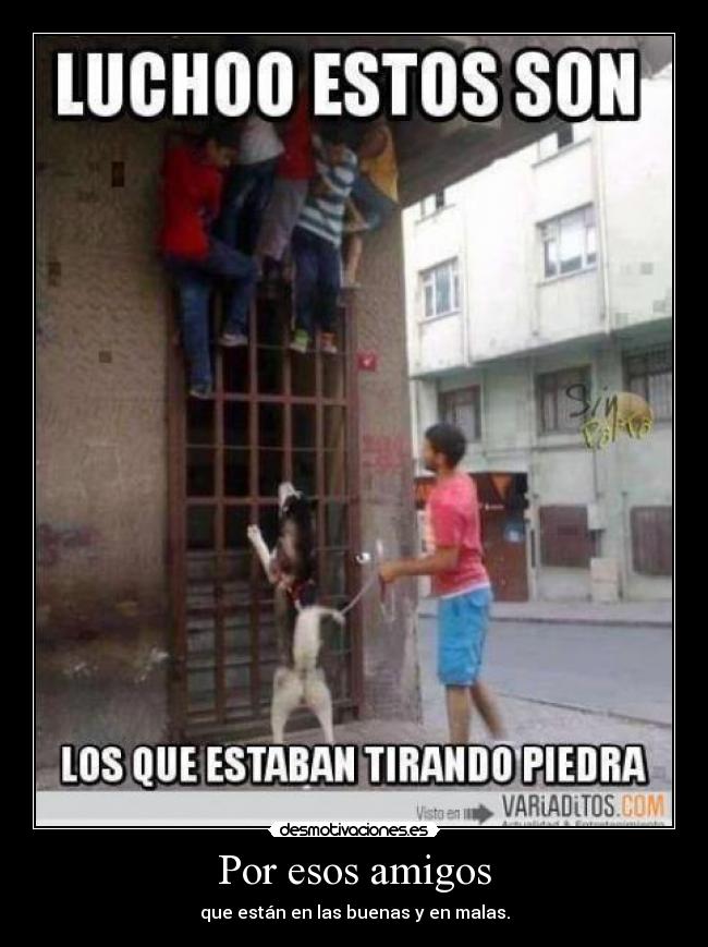 Por esos amigos - que están en las buenas y en malas.