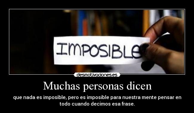 Muchas personas dicen - 