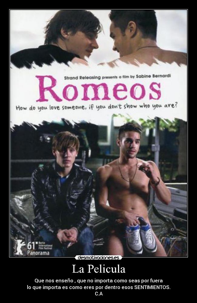 La Pelicula - Que nos enseño , que no importa como seas por fuera
lo que importa es como eres por dentro esos SENTIMIENTOS.
C.A