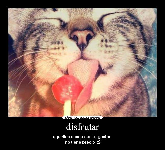 disfrutar - aquellas cosas que te gustan
no tiene precio :$