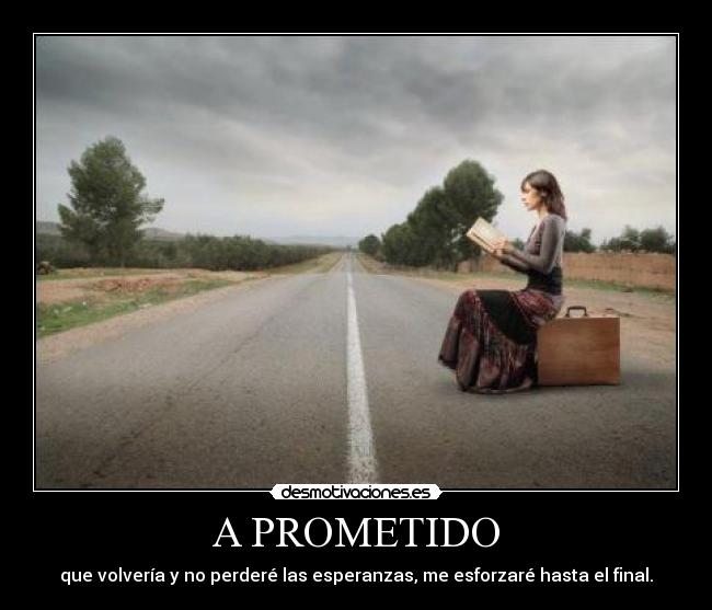 A PROMETIDO - que volvería y no perderé las esperanzas, me esforzaré hasta el final.