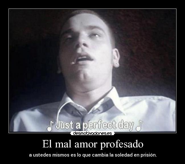 El mal amor profesado - a ustedes mismos es lo que cambia la soledad en prisión.