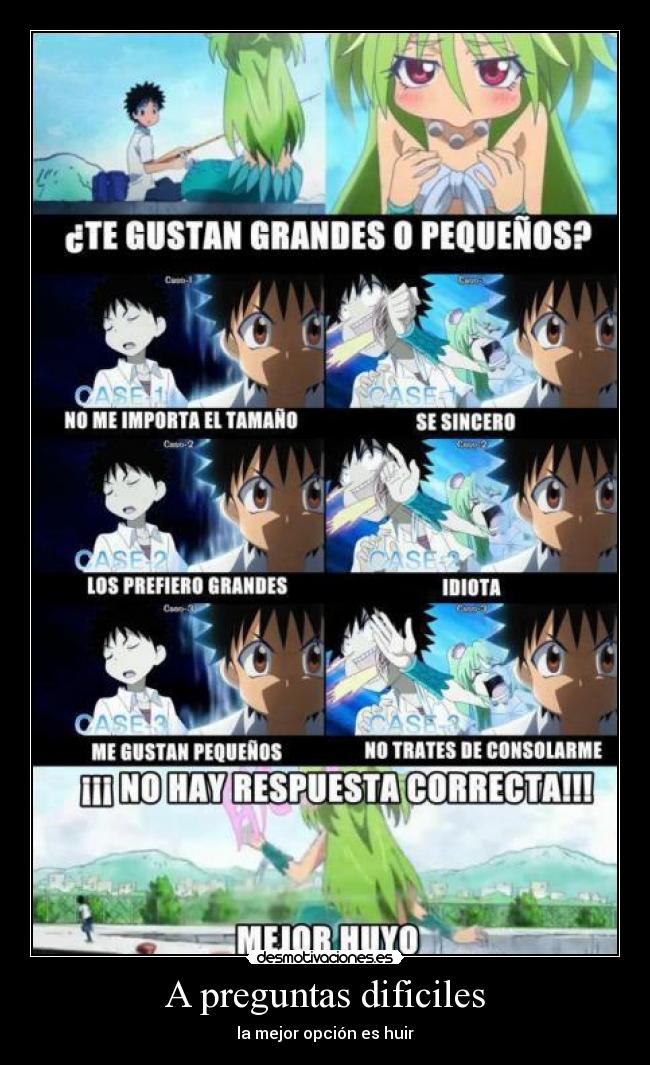 A preguntas dificiles - la mejor opción es huir