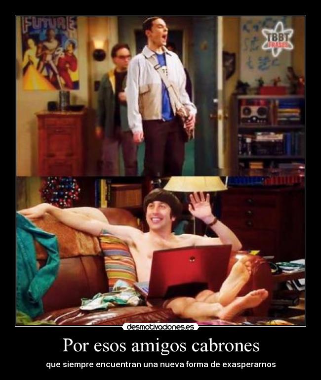 carteles amigos amigos thebigbangtheory sheldon howardwolowits desmotivaciones