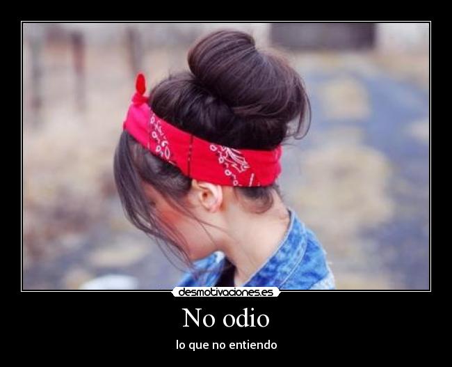 No odio - lo que no entiendo