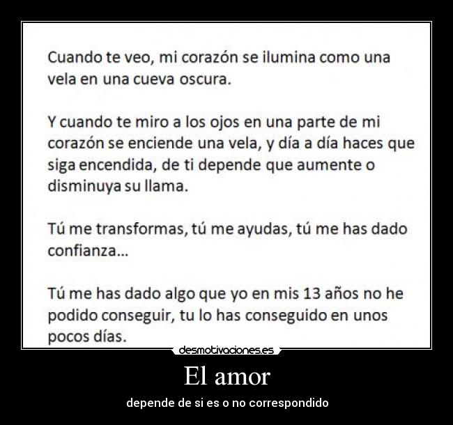El amor - depende de si es o no correspondido
