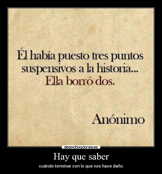 Hay que saber -