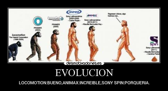 EVOLUCION - LOCOMOTION:BUENO,ANIMAX:INCREIBLE,SONY SPIN:PORQUERIA.