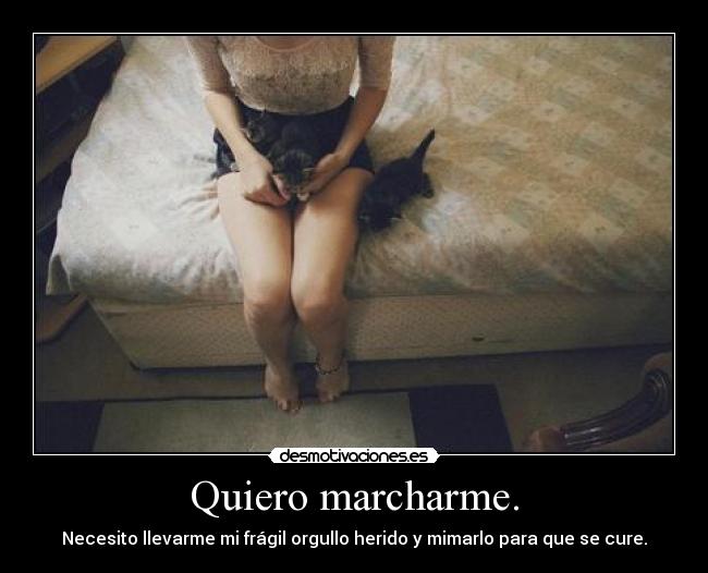 Quiero marcharme. - Necesito llevarme mi frágil orgullo herido y mimarlo para que se cure.