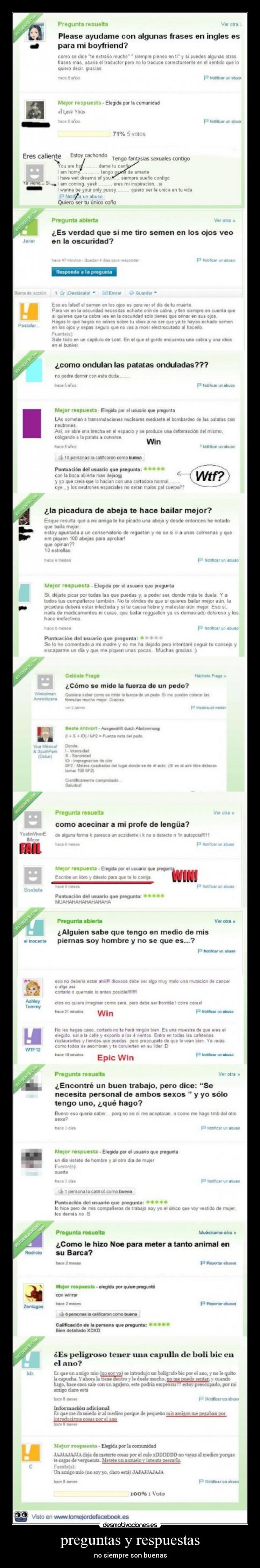 preguntas y respuestas - no siempre son buenas