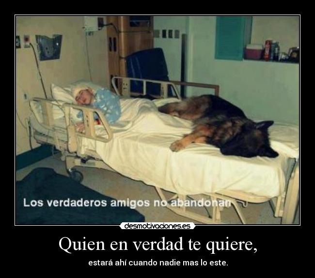 Quien en verdad te quiere, -