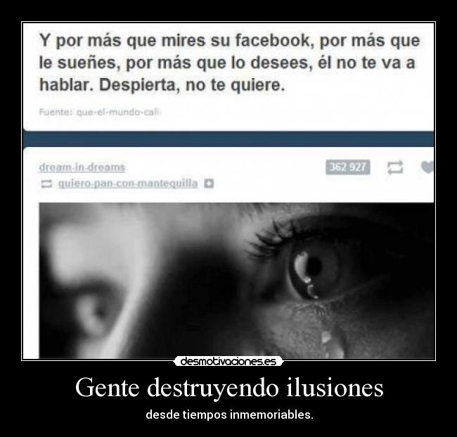 Gente destruyendo ilusiones -