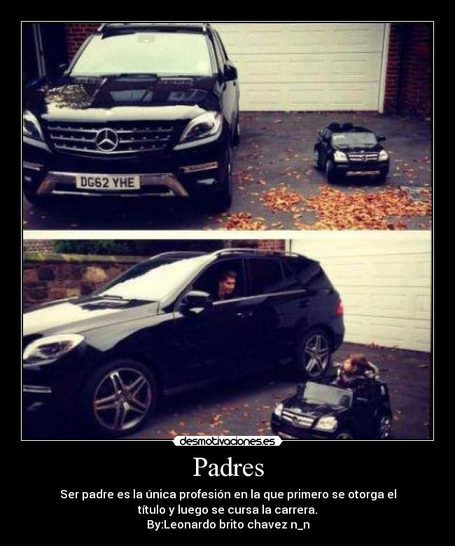 Padres - Ser padre es la única profesión en la que primero se otorga el
título y luego se cursa la carrera.
By:Leonardo brito chavez n_n