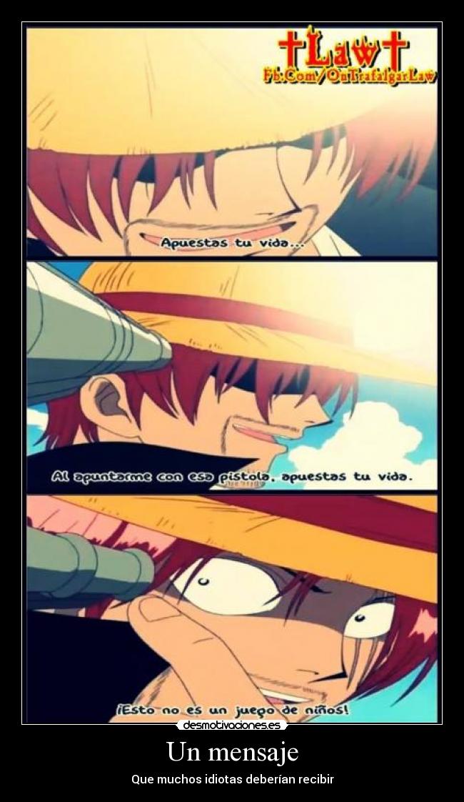 carteles anime shanks one piece desmotivaciones