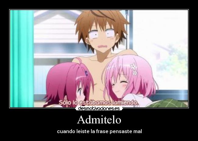 carteles love rito yuuki ryouko mikado momo belia deviluke echos reales mal pensados pervertidos desmotivaciones