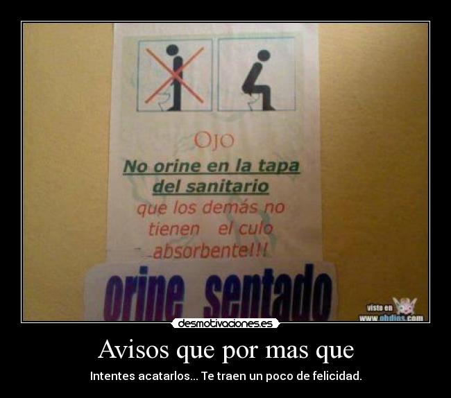 Avisos que por mas que -