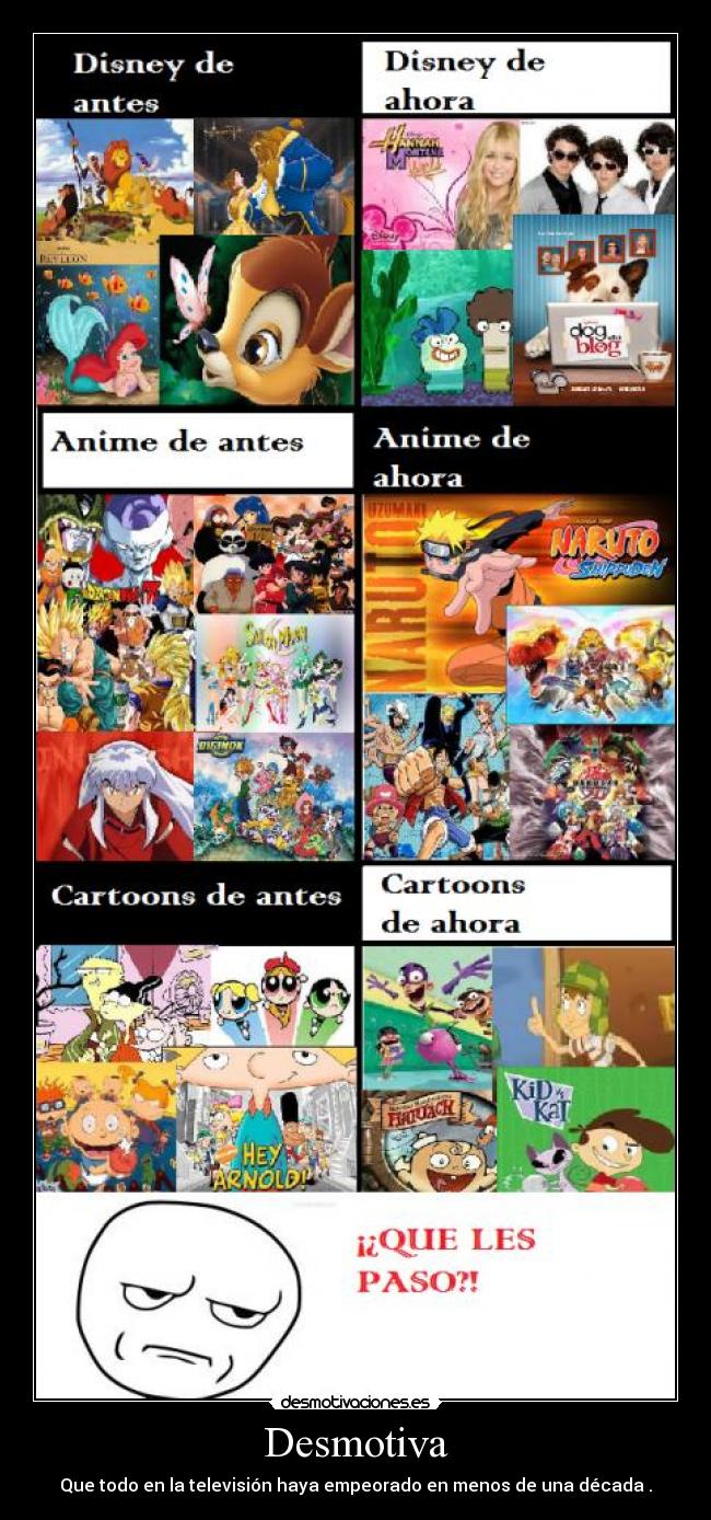 Desmotiva - Que todo en la televisión haya empeorado en menos de una década .