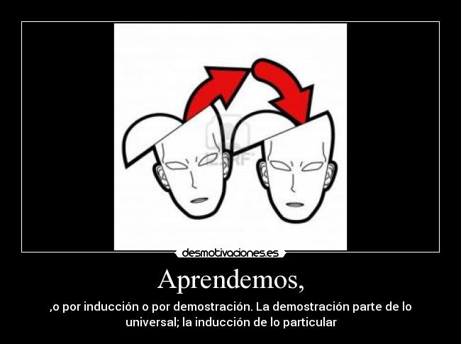 Aprendemos, - ,o por inducción o por demostración. La demostración parte de lo
universal; la inducción de lo particular