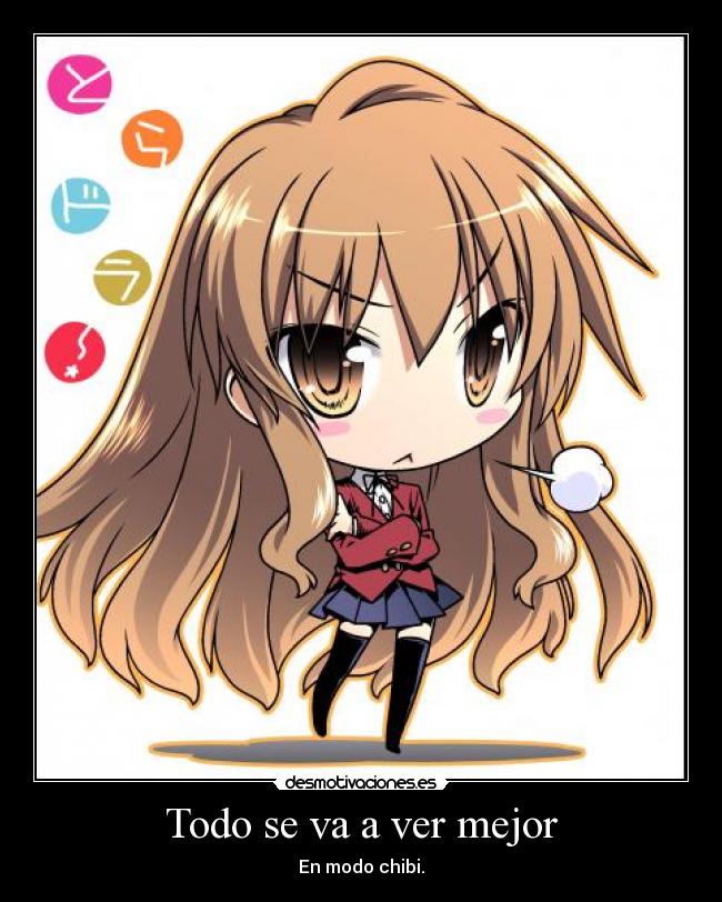 carteles toradora anime manga aisaka taiga chibi desmotivaciones