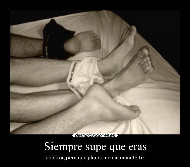 Siempre supe que eras - un error, pero que placer me dio cometerte.