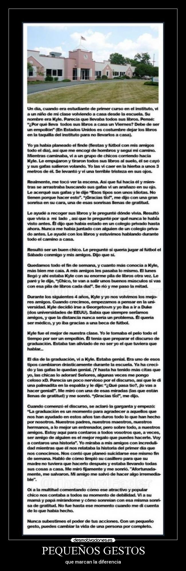 PEQUEÑOS GESTOS - que marcan la diferencia