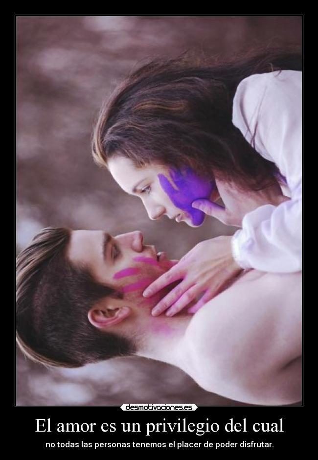 El amor es un privilegio del cual - no todas las personas tenemos el placer de poder disfrutar.