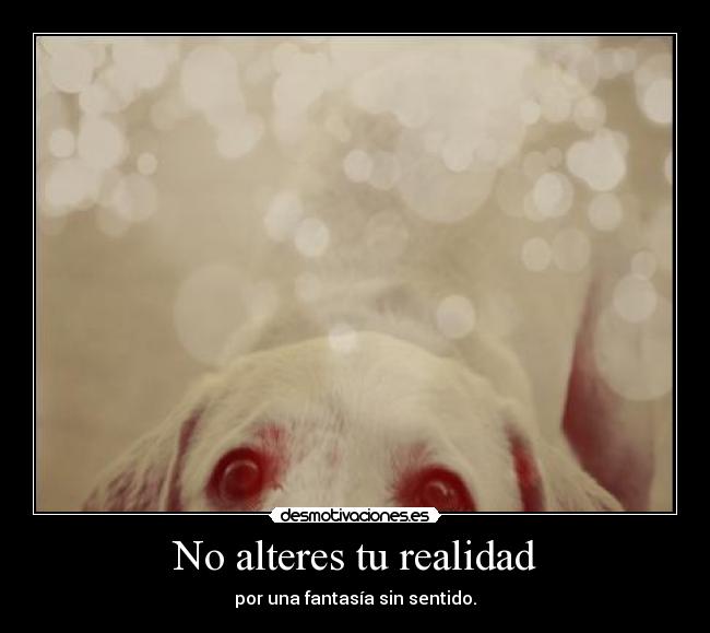 No alteres tu realidad -