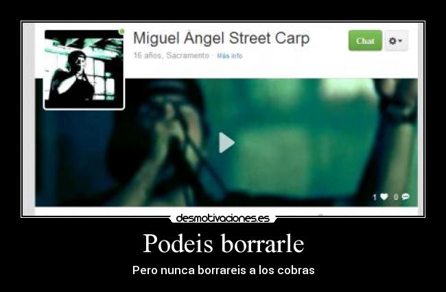 Podeis borrarle - Pero nunca borrareis a los cobras