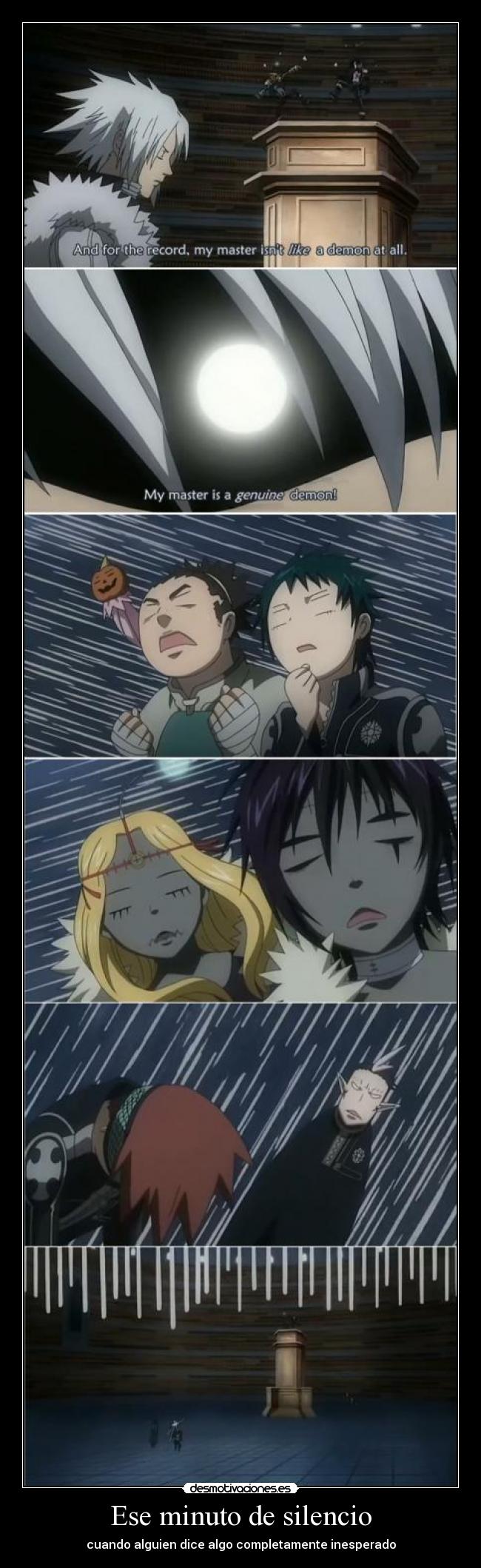 Ese minuto de silencio - cuando alguien dice algo completamente inesperado