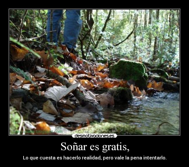 Soñar es gratis, - Lo que cuesta es hacerlo realidad, pero vale la pena intentarlo.