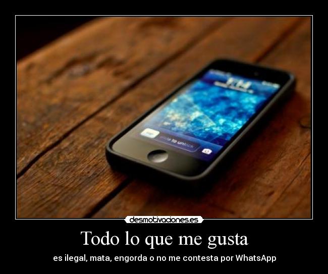 Todo lo que me gusta - es ilegal, mata, engorda o no me contesta por WhatsApp