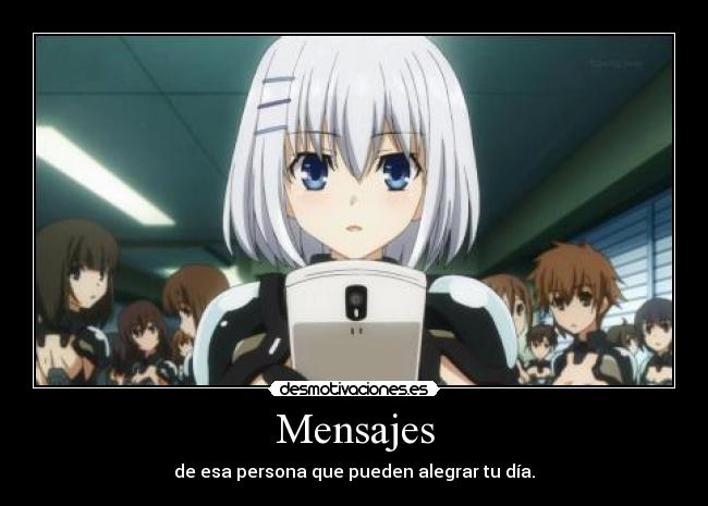 carteles anime date live tobiichi origami recibiendo mensaje shido doni desmotivaciones