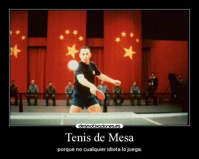 Tenis de Mesa - porque no cualquier idiota lo juega.