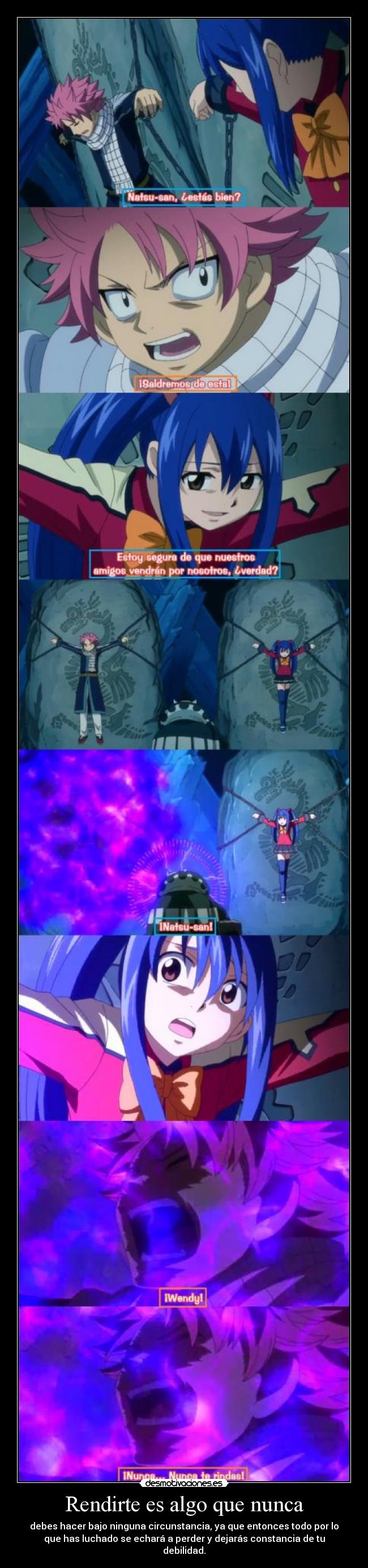 Rendirte es algo que nunca -