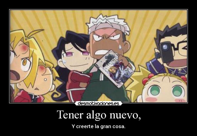 carteles anime manga fullmetal alchemist full metal edward elric alphonse lust lujuria scar chibi party ova desmotivaciones
