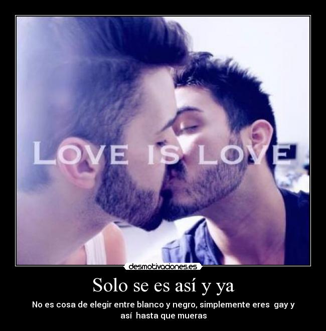 Solo se es así y ya - No es cosa de elegir entre blanco y negro, simplemente eres  gay y
así  hasta que mueras