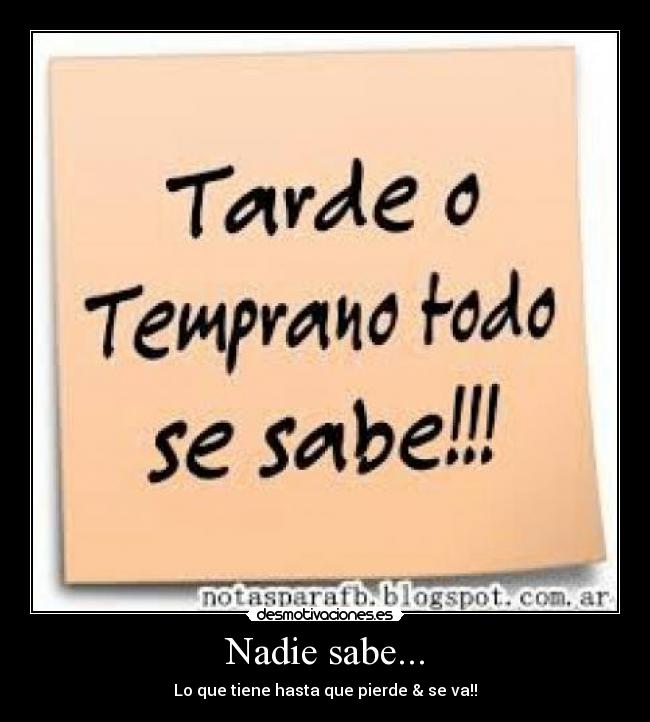Nadie sabe... - 