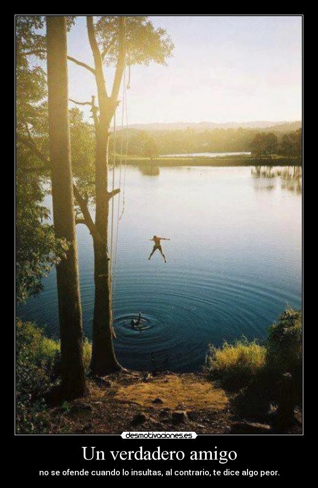 Un verdadero amigo - no se ofende cuando lo insultas, al contrario, te dice algo peor.