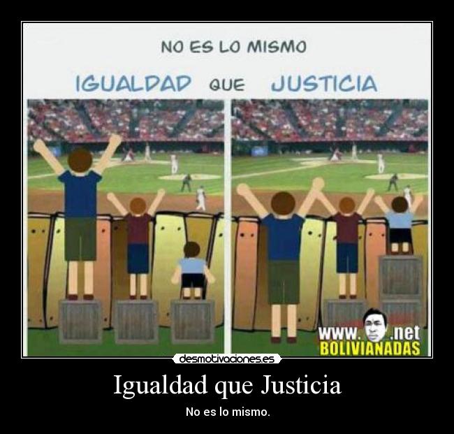 Igualdad que Justicia - No es lo mismo.