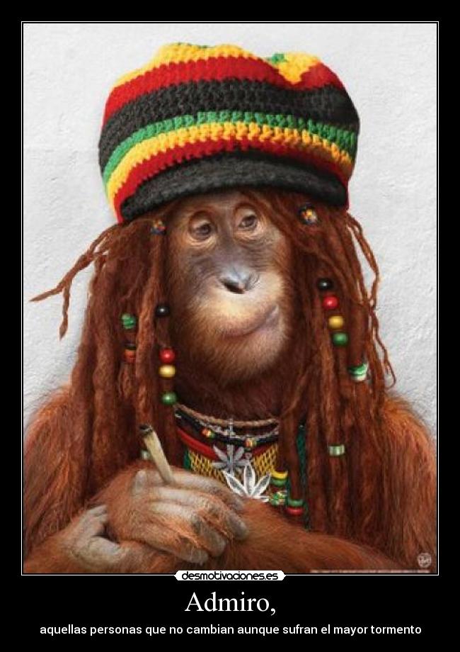 Admiro, - aquellas personas que no cambian aunque sufran el mayor tormento