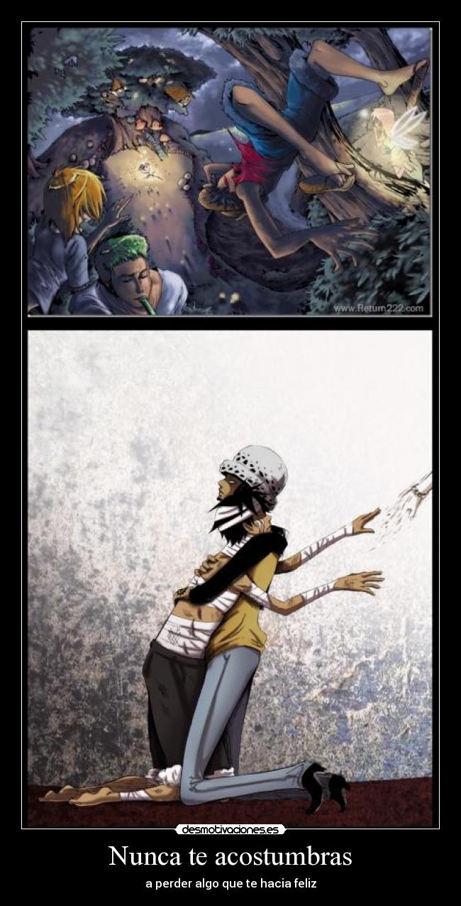 Nunca te acostumbras - a perder algo que te hacia feliz