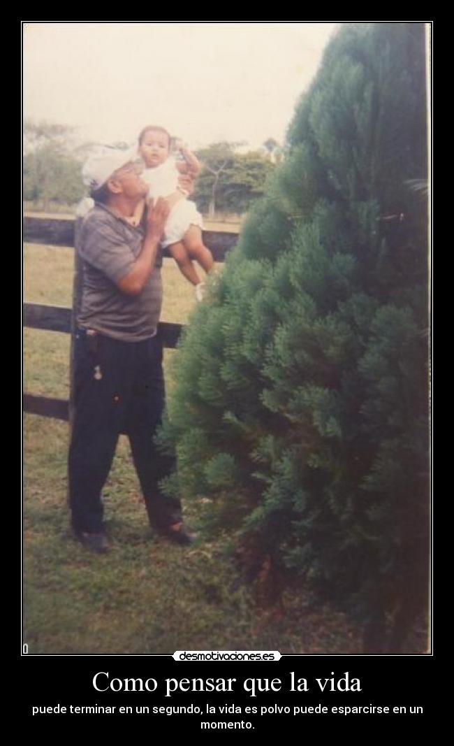 Como pensar que la vida - puede terminar en un segundo, la vida es polvo puede esparcirse en un momento.