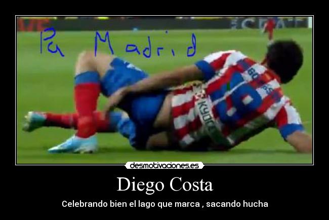 Diego Costa - Celebrando bien el lago que marca , sacando hucha