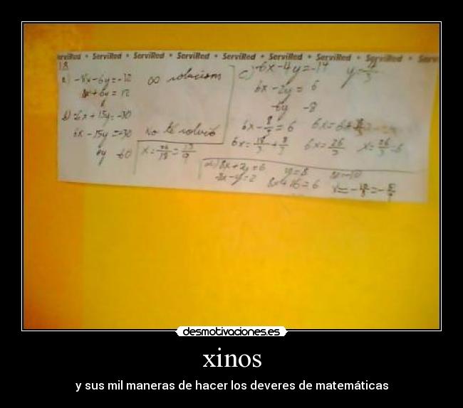 xinos - y sus mil maneras de hacer los deveres de matemáticas